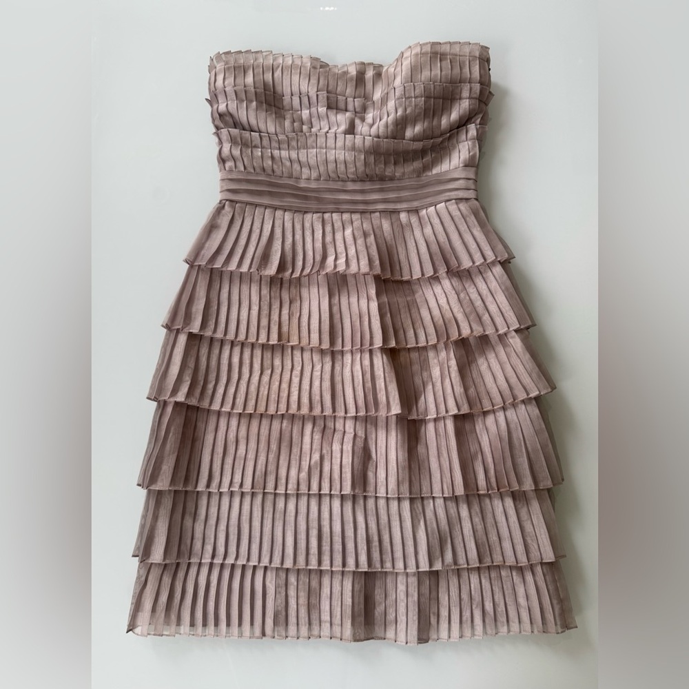 Calvin Klein Strapless Tiered Pleated Cocktail Dress - Size 4